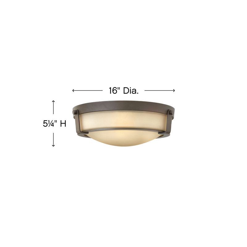 Hathaway Olde Bronze 3-Light Flush Mount with Etched Glass