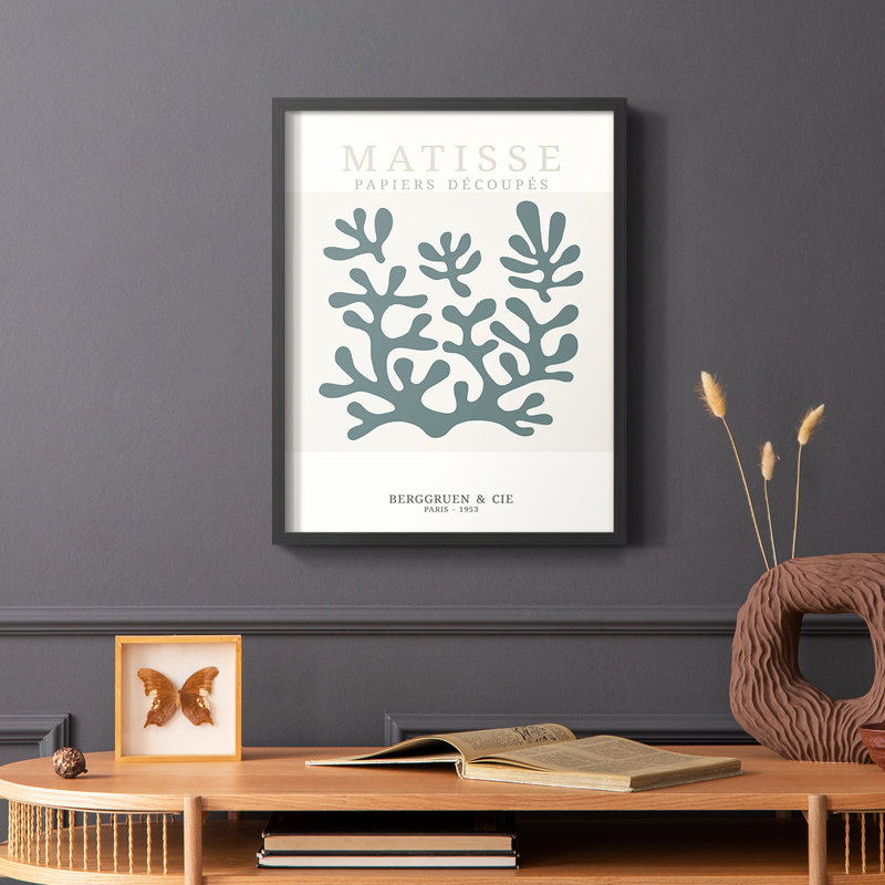 Matisse CDXXVII Framed Print - Solid Wood, 14" H x 11" W, Black Single Picture Framed