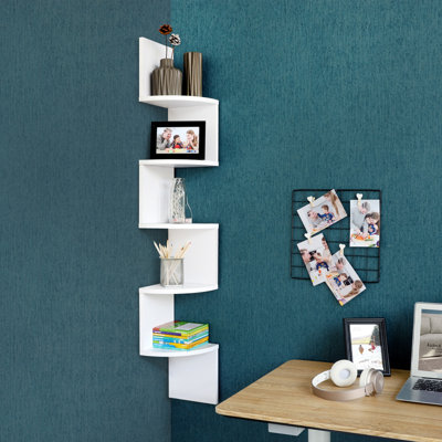 Carol 127.5 cm H x 20 cm W Corner Bookcase