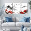Encre de Chine fleur de prunier et oiseaux, reproduction d'art sur toile, ensemble de 3 peintures traditionnelles-766840116