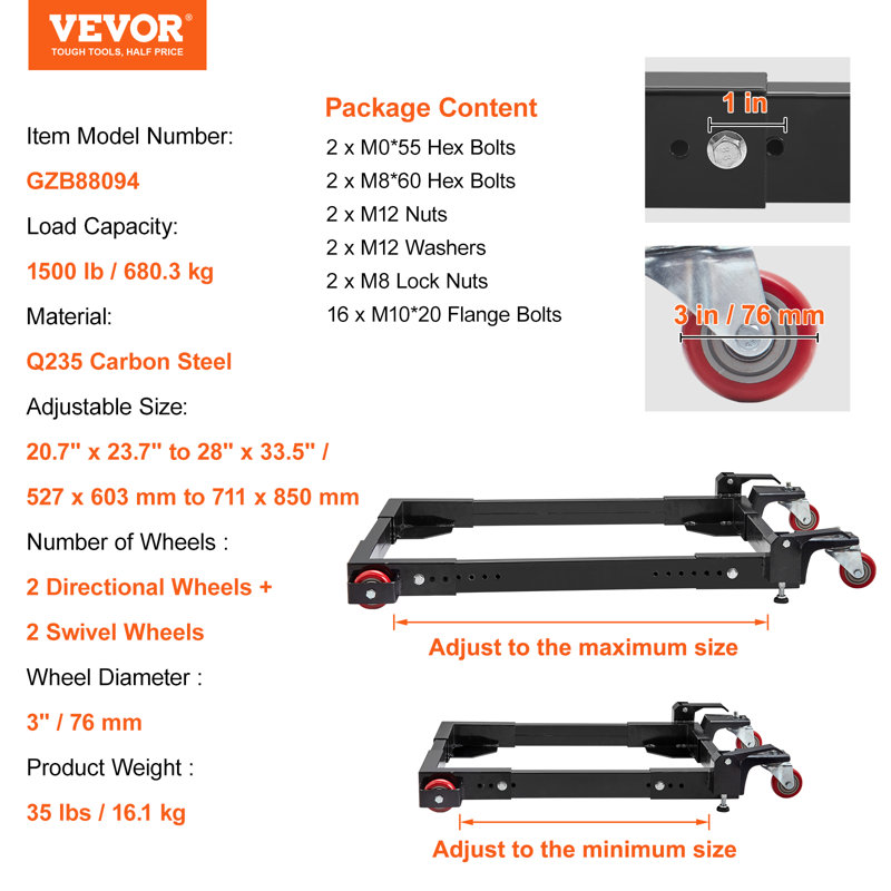 1500 Lb. Capacity Platform Dolly