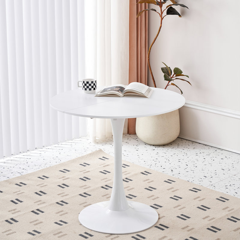 David Pedestal Dining Table, White, 75cmH x 80cmL x 80cmW