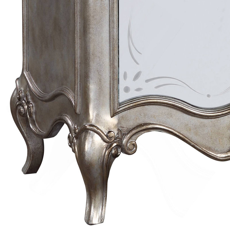 Table de chevet 2 tiroirs champagne antique