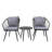 3 - Piece Seating Group With Glass Top Table-514446445
