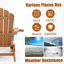 Chaise Adirondack pliante TALE avec repose-pieds escamotable et porte-gobelet, bois d'œuvre surdimensionné en poly pour patio, terrasse, jardin et cour arrière, facile à installer, brun