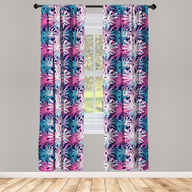 Floral Semi-Sheer Rod Pocket Sliding Panel, 28" x 95"