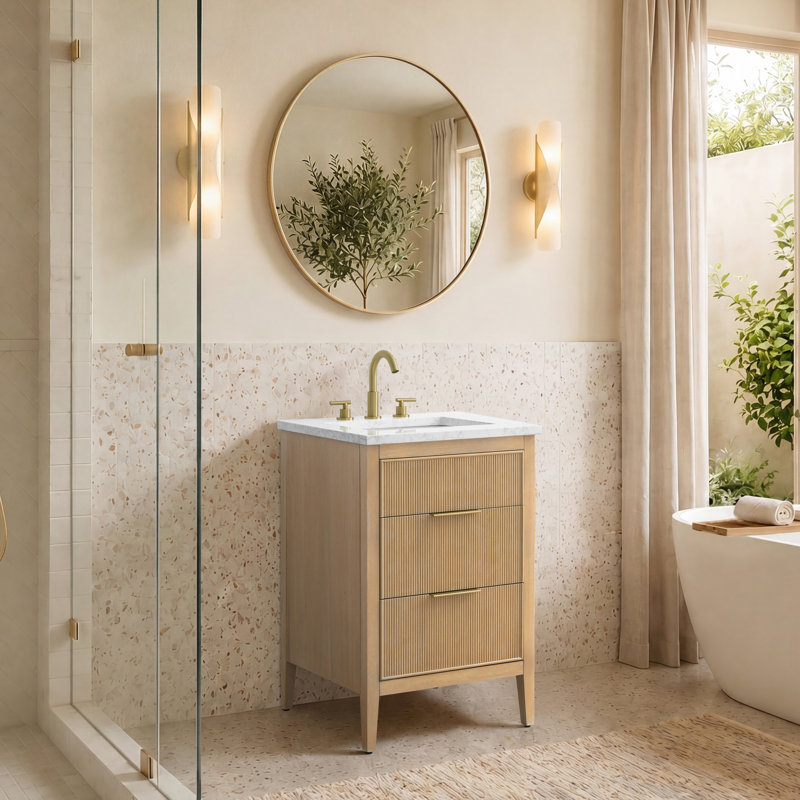 Emma 24" W Single Vanity, Classic Oak