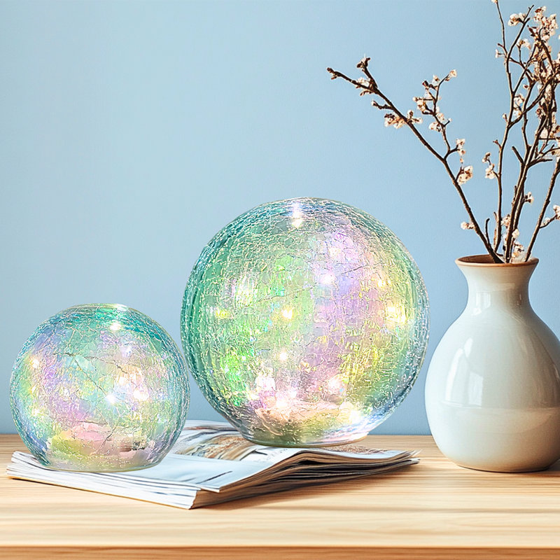 Crackle Globe Led Lamp,lighted Glass Orb For Festival Christmas Decoration,gold Mercury Glass Ball Light,night Light, Birthday, Halloween, Christmas, Centerpieces-decorative Gift For Living Room