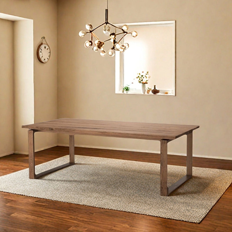 Red Oak Dining Table,Sturdy Frame, 29.52"H x 86.61"L x 35.43"W