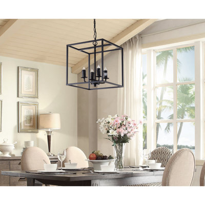 Luminaire suspendu carré 4 lumières