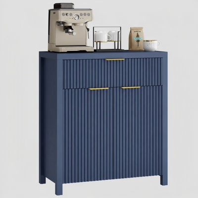 Modern Sideboard Cabinet With Large Drawer,Storage Buffet With Adjustable Shelf ,Entryway Cabinet With Water Ripple Design, Perfect Storage For Dining Room, Kitchen, And Entryway