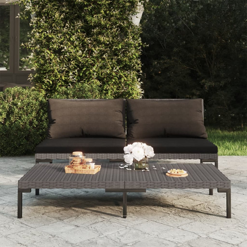 Canapé de jardin Vidaxl gris foncé