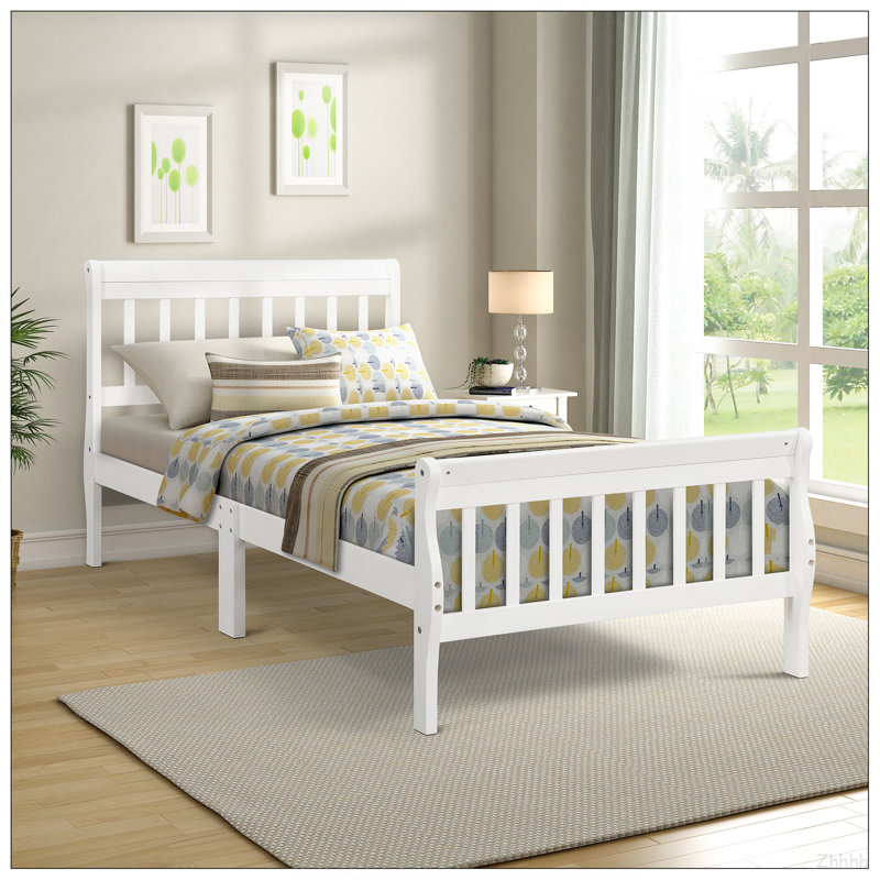 Lit plateforme Wood, White