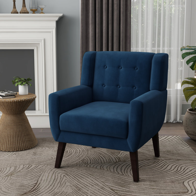 Stephanny Upholstered Armchair, Royal Blue Velvet