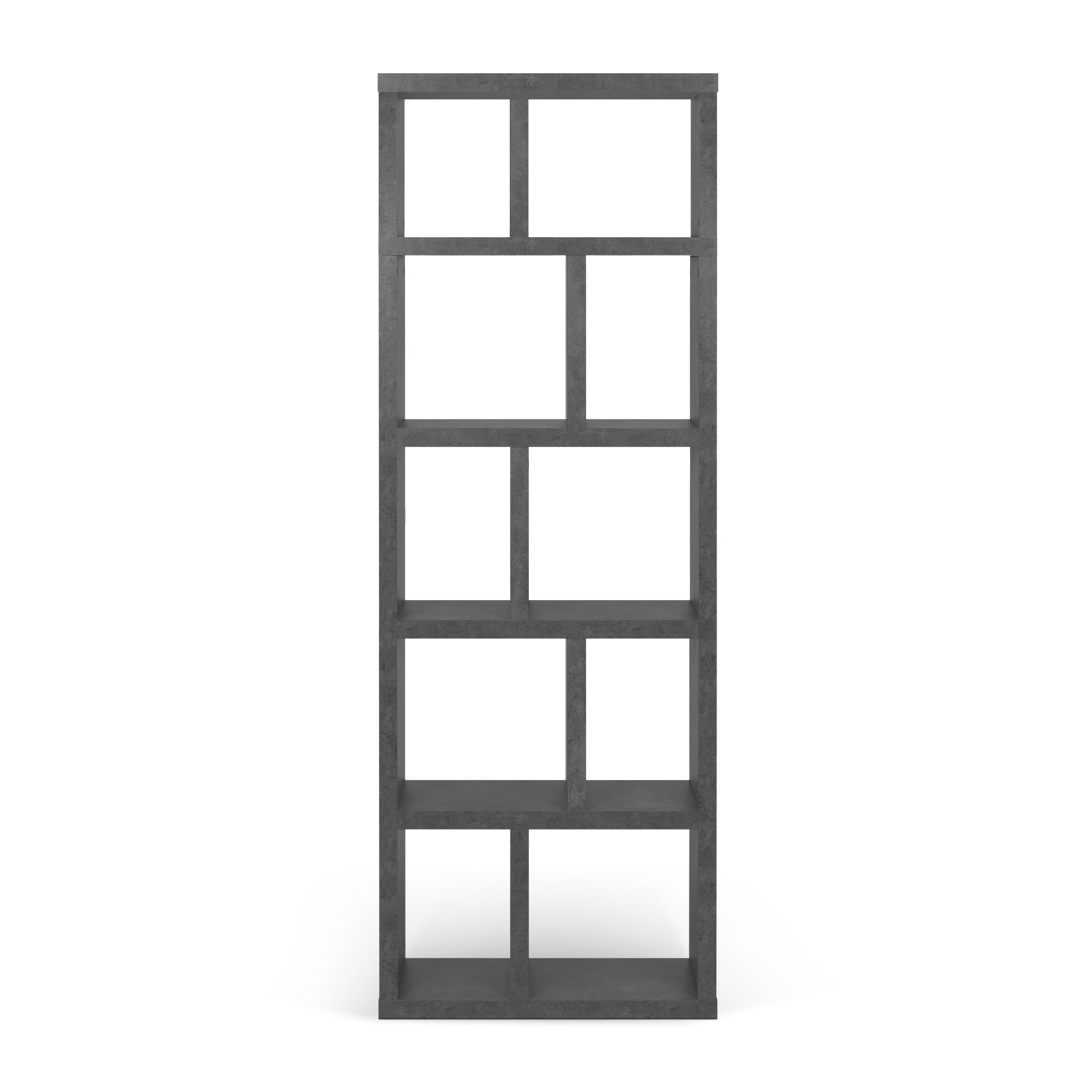 Stetson 4 Level Cube Unit Bookcase, Concrete, (5 Shelves) 78" H x 28" W x 13" D