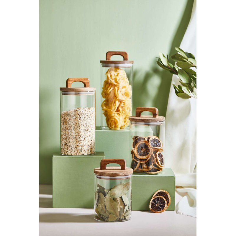 Elegant 8-Piece Glass Jar Set, 4 Sizes: 7.9 x 3.9 in, 4.7 x 3.9 in, 5.9 x 3.9 in, 7.1 x 3.9 in | 100% Premium Glass, BPA-Free | Perfect for Kitchen Storage, Organizing, and Home Décor | Clear & Stylish Design