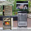 Îlot de cuisine de 65 pouces avec 4 brûleurs et 72 000 BTU de luxe en acier inoxydable pour barbecue au propane avec îlot de cuisine + réfrigérateur à vin compact + comptoirs en marbre