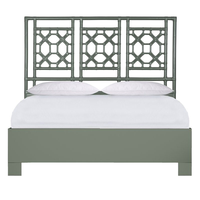 Lattice Back Platform Bed, Evergreen, Full