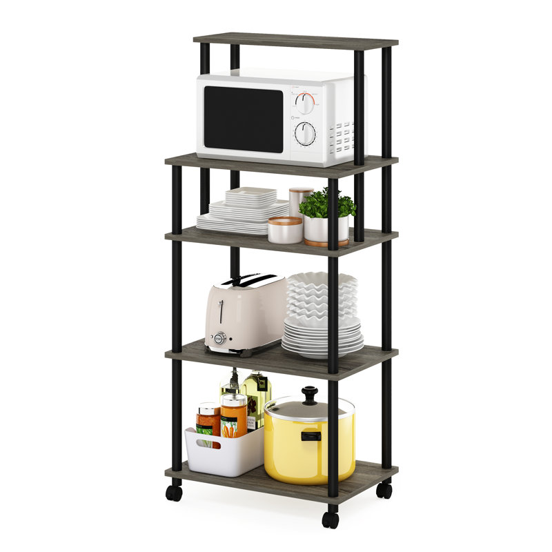 Romie Wood Kitchen Cart, French Oak/Black