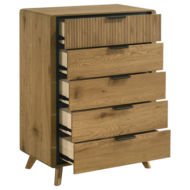 Beckett Light Oak Queen 4-Piece Bedroom Set, 4 Pcs: Bed, Chest, 2 Nightstands