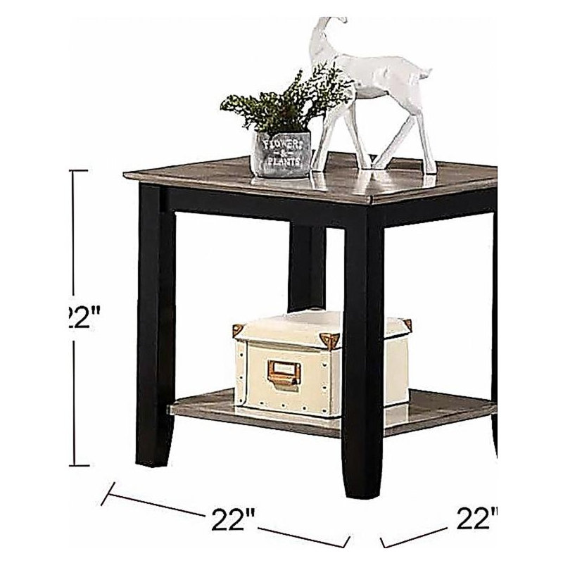 Table de bout simple en bois d'hévéa