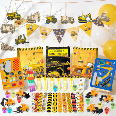 Construction Vehicle Favors, 98pcs Construction Truck Party Favors Set