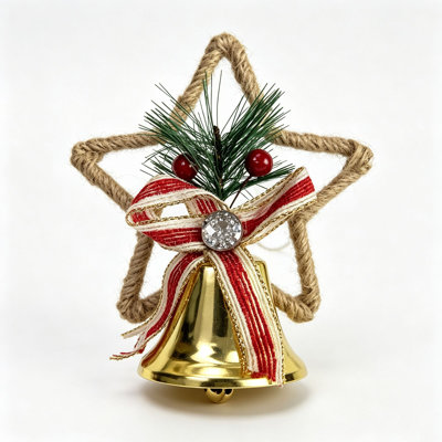Christmas Decorations 6cm Christmas Star Bow Ornament Metal Christmas Decoration For Christmas Tree