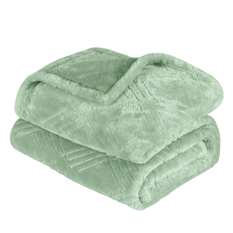 Literie en flanelle Atka Diamond, Écume de mer, Lit double