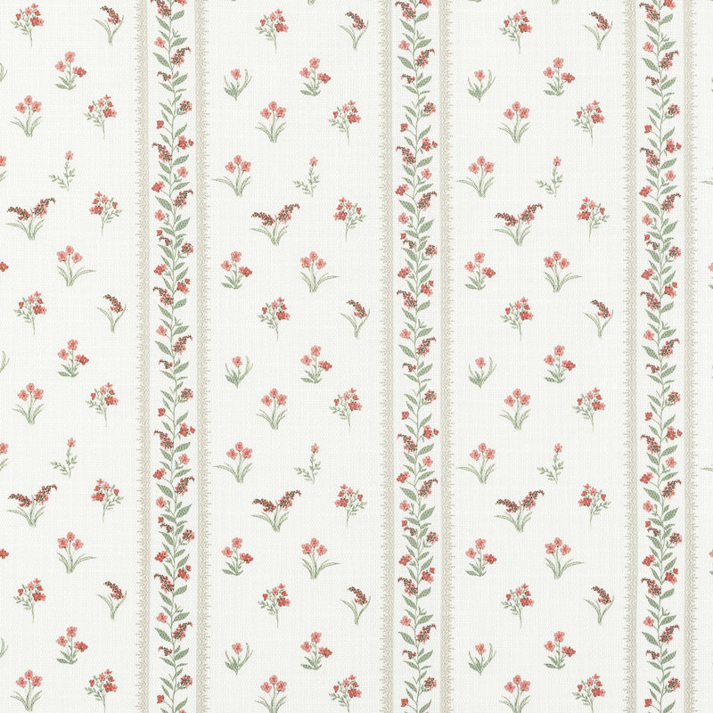 Castlebourne Floral Stripe Semi-Sheer Rod Pocket Kitchen Curtain Tier (Set of 2), 54" W x 36" L