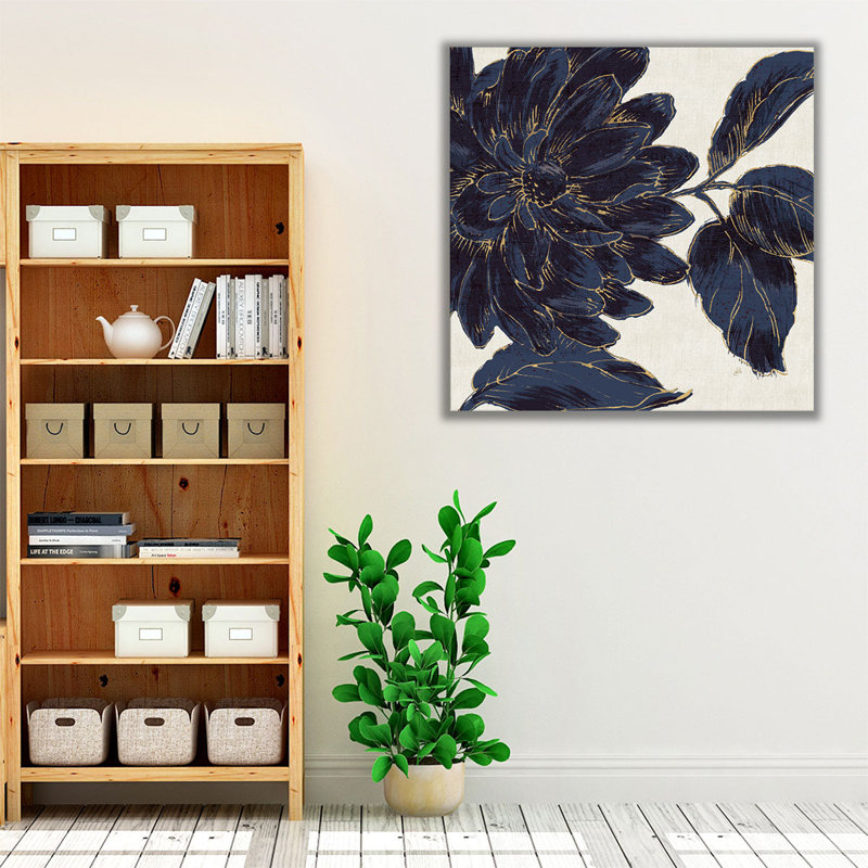 Indigo Garden I - reproduction d'art sur toile, H 20 po x l 20 po