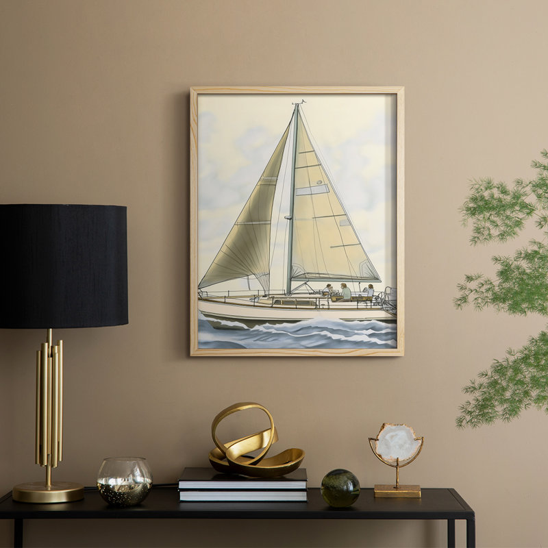 NAUTICAL Series C XXVII - Impression encadrée de qualité supérieure - Prêt à être accroché - Aucun clou requis, Naturel