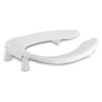 Lustra Elongated Toilet Seat with Bumpers and Anti-Microbial Agent