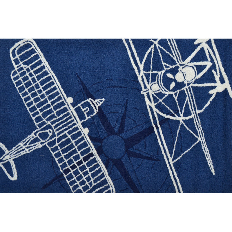 Outline Plane Navy Size 4.7X7.7, Rectangle 4'8" x 7'8"