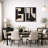 Mid Century Shape "Modern Black & Cream Geometric Shape Artwork, Classy Abstract Neutral Wall Pictures, Framed Canvas Giclée Print 2 Pieces Wall Art" 16x24x2 pcs, 24x36x2 pcs-91068976-91068978