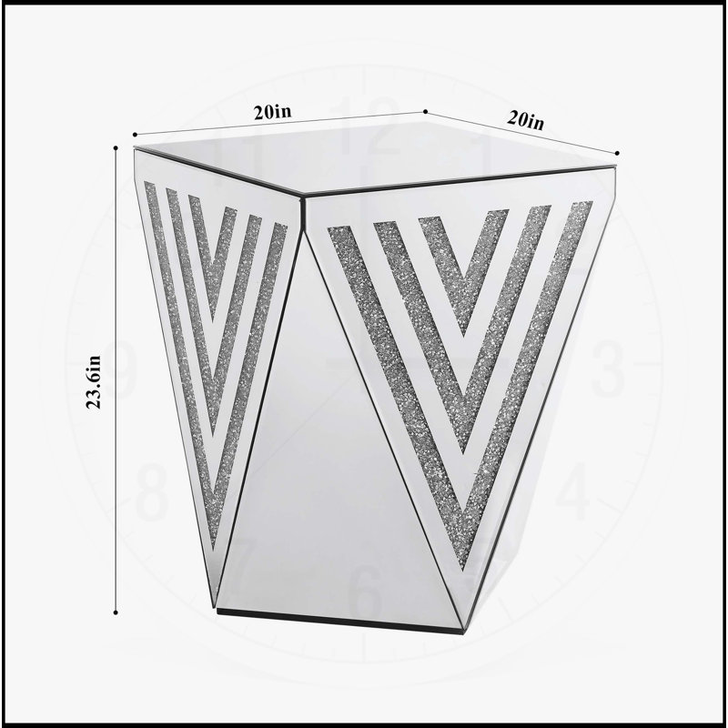 Gorgeous Silver Mirror Table with Crystal Inlay, Versatile and Stylish for Any Room