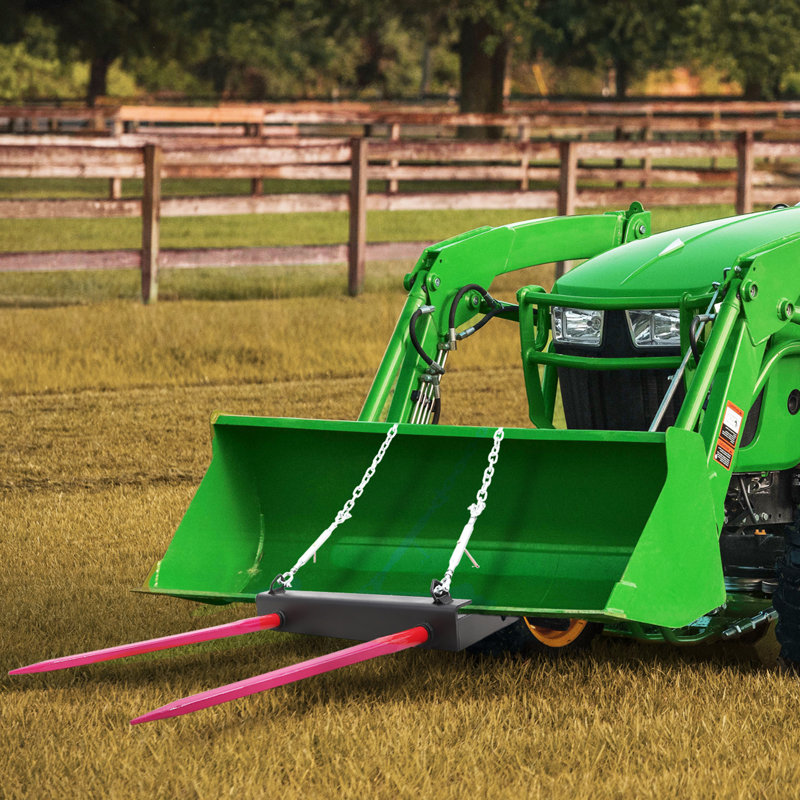 Accessoire de pique à foin de 99 cm (39 po) pour godets de chargeuses compactes et de tracteurs – Pique à balles double de 1 360 kg (3 000 lb) avec attache rapide, compatible avec les chargeuses universelles