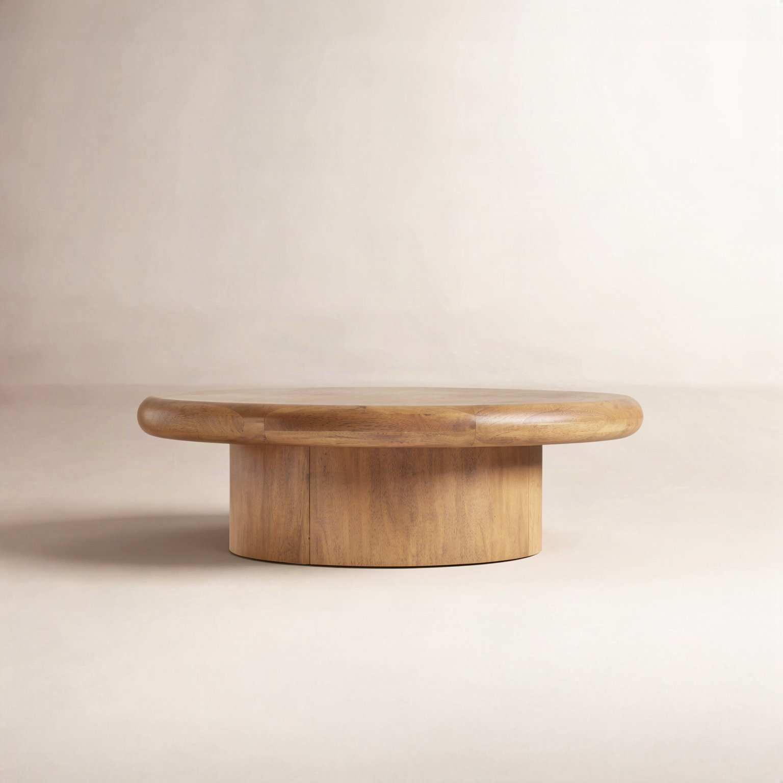 Solid Wood Single Coffee Table, Burnished Parawood