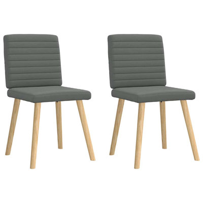  2 chaises de salle à manger en tissu gris foncé