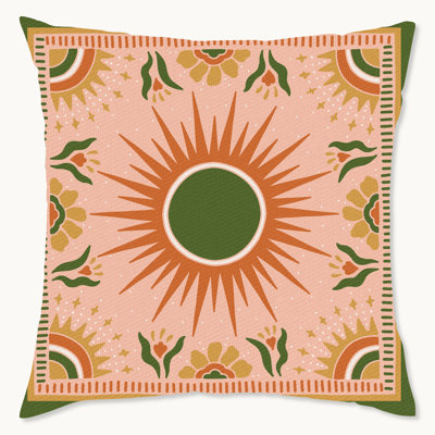 Housse de coussin floral en polyester