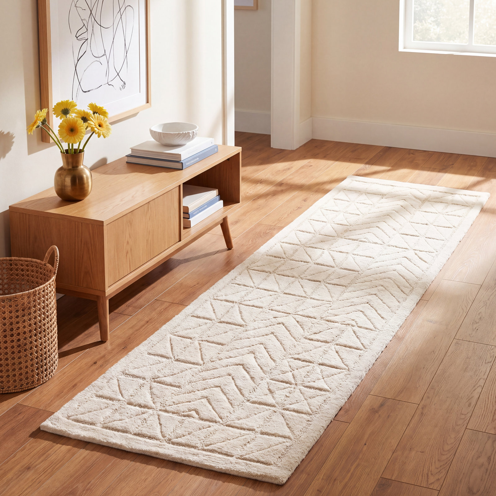 Noni Hand-Tufted Wool Geometric Rug, Runner 2'3" x 8'