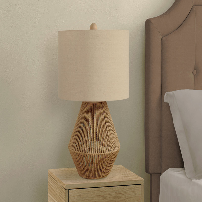 Table Lamp  - 22"H,, Brown Rope