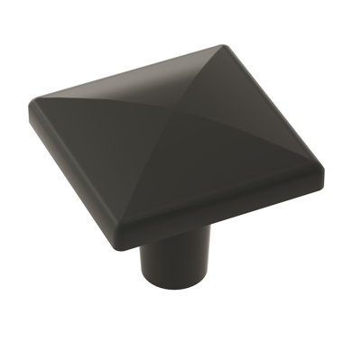 Extensity 1-1/2 inch (38mm) Length Matte Black Cabinet Knob - 10 Pack