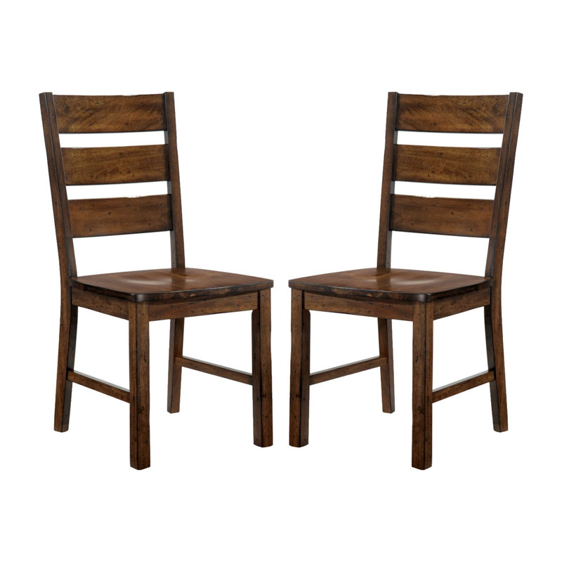 Ensemble de 2 chaises d'appoint en bois au fini noyer