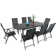Alyah 8 - Person Metal Patio Dining Set with Extendable Rectangular Table