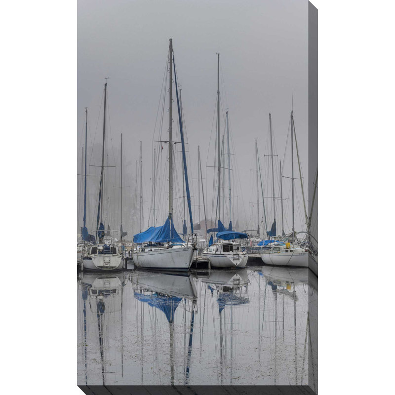 «Voiliers», reproduction de photo, H 30 po x l 18 po x P 1 po, Toile tendue