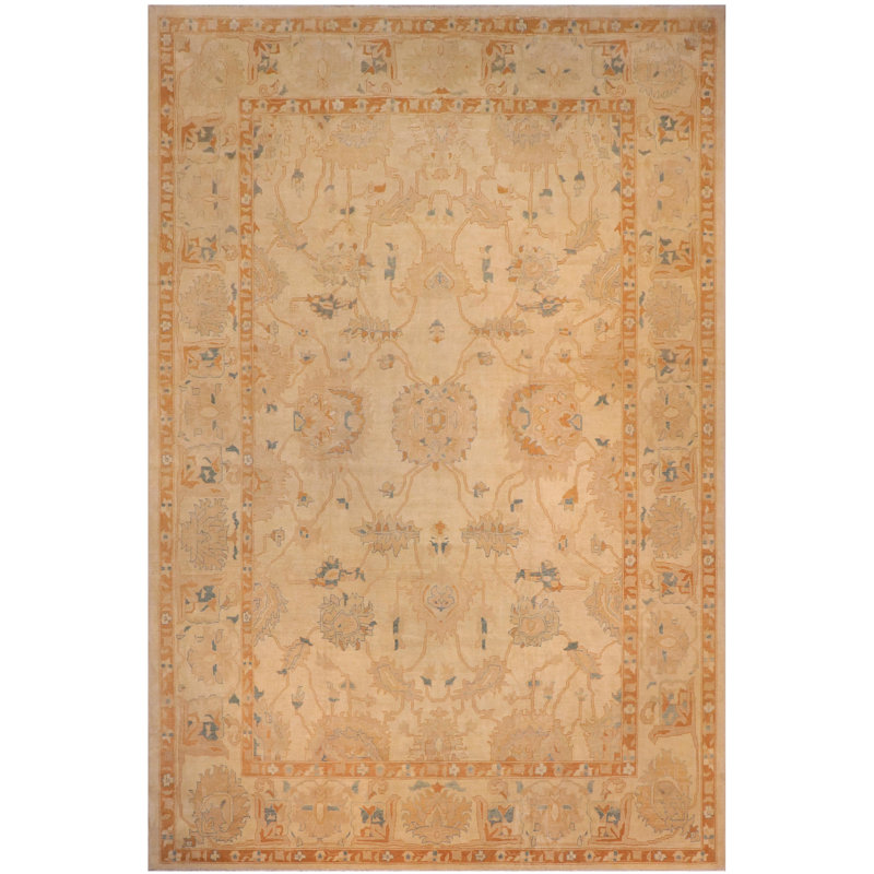Tapis unique en laine noué à la main de style années 1990 8 pi 1 po x 9 pi 11 po Kellyanna