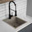 Quartz Top Mount Sinks 15.75'' L Single Bowl Kitchen Sink-100847443