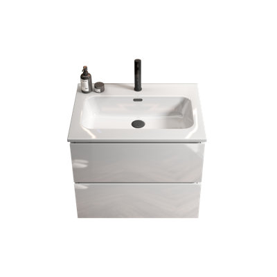 Integrated white ceramic basin