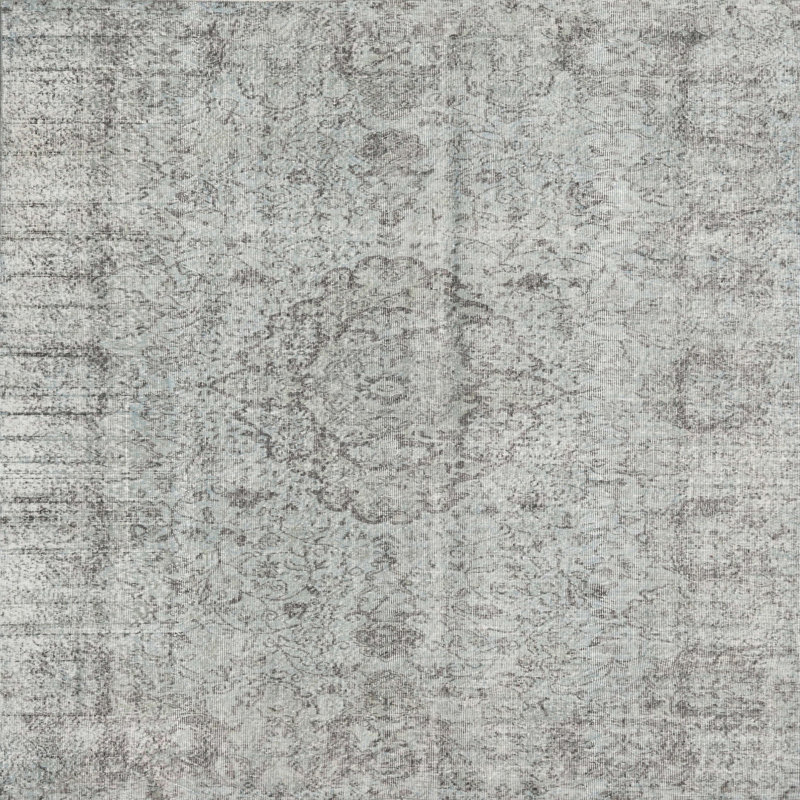 Tapis gris/beige traditionnel, Carré 5 pi