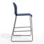 Tabouret de bar commercial en plastique avec dossier profilé et base traîneau de couleur marine-131217273